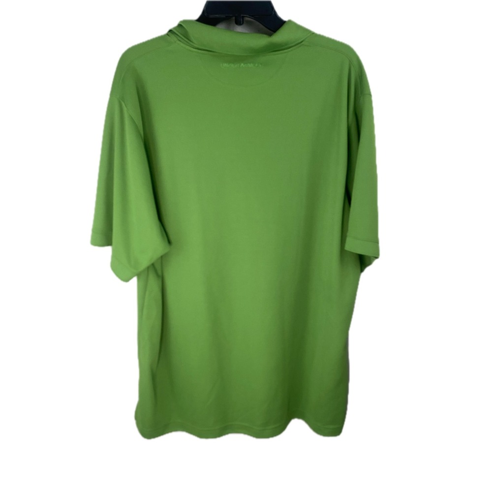 Under Armour Polo Shirt Men XXL Lime Green HeatGear Fitted Athletic Top - Picture 2 of 10